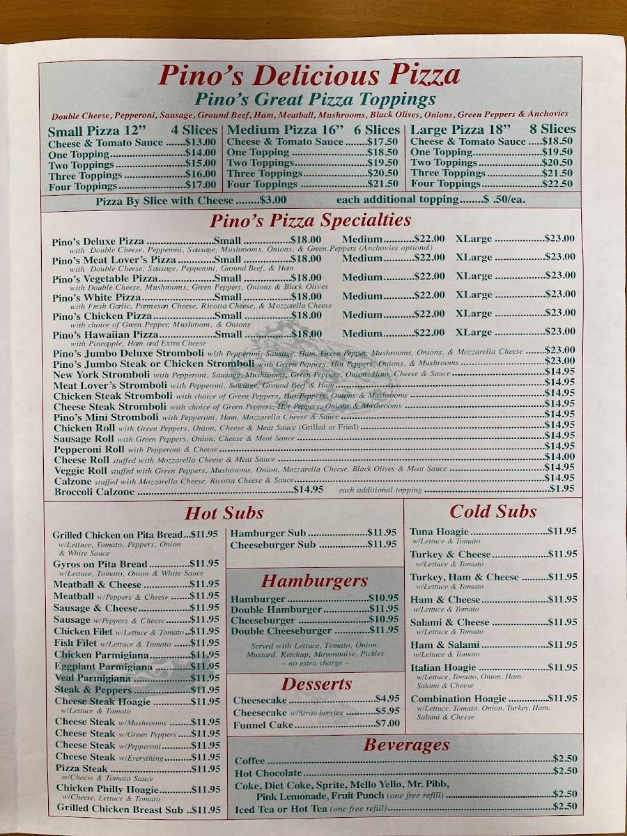 Pino's Pizza & Italian Menu - Image 2