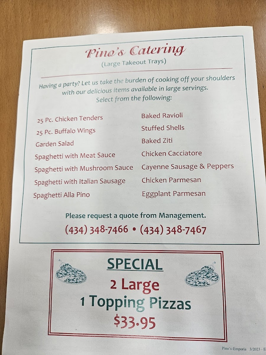 Pino's Pizza & Italian Menu - Image 5