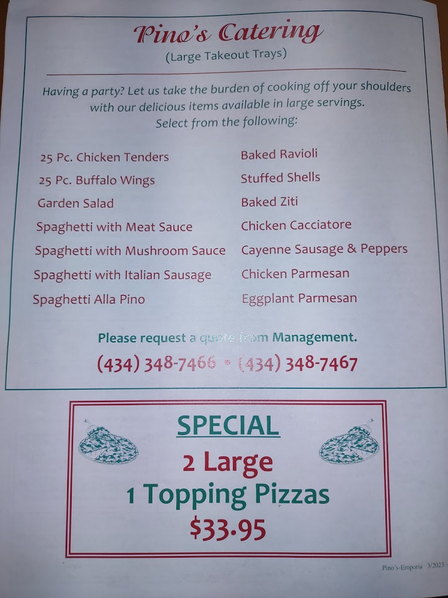 Pino's Pizza & Italian Menu - Image 6